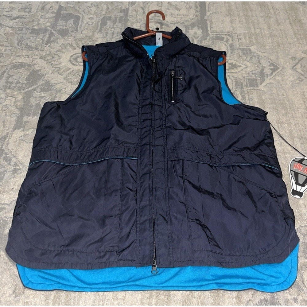 New Hot Air Blue Full Zip Lined Vest Mens Size Large Nautical